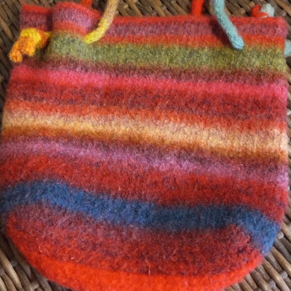 HANDMADE Ombre Booga Bag 11" X 10.5" Jewel Tones Fuschia Pink Purple Green Blue - Picture 4 of 7